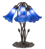 Meyda Lighting Lighting 16" High Blue Tiffany Pond Lily 5 Light Table Lamp