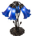 Meyda Lighting Lighting 16" High Blue Tiffany Pond Lily 5 Light Table Lamp