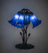 Meyda Lighting Lighting 16" High Blue Tiffany Pond Lily 5 Light Table Lamp