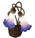 Meyda Lighting Lighting 16" High Blue/White Pond Lily Tiffany Pond Lily 3 Light Accent Lamp