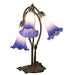 Meyda Lighting Lighting 16" High Blue/White Pond Lily Tiffany Pond Lily 3 Light Accent Lamp