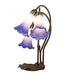Meyda Lighting Lighting 16" High Blue/White Pond Lily Tiffany Pond Lily 3 Light Accent Lamp