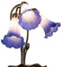 Meyda Lighting Lighting 16" High Blue/White Pond Lily Tiffany Pond Lily 3 Light Accent Lamp