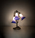 Meyda Lighting Lighting 16" High Blue/White Pond Lily Tiffany Pond Lily 3 Light Accent Lamp