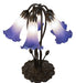 Meyda Lighting Lighting 16" High Blue/White Tiffany Pond Lily 5 Light Table Lamp