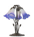 Meyda Lighting Lighting 16" High Blue/White Tiffany Pond Lily 5 Light Table Lamp