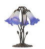 Meyda Lighting Lighting 16" High Blue/White Tiffany Pond Lily 5 Light Table Lamp