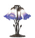 Meyda Lighting Lighting 16" High Blue/White Tiffany Pond Lily 5 Light Table Lamp
