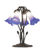 Meyda Lighting Lighting 16" High Blue/White Tiffany Pond Lily 5 Light Table Lamp