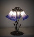 Meyda Lighting Lighting 16" High Blue/White Tiffany Pond Lily 5 Light Table Lamp