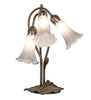 Meyda Lighting Lighting 16" High Gray Tiffany Pond Lily 3 Light Accent Lamp