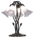 Meyda Lighting Lighting 16" High Gray Tiffany Pond Lily 5 Light Table Lamp