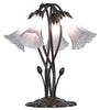 Meyda Lighting Lighting 16" High Gray Tiffany Pond Lily 5 Light Table Lamp