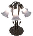 Meyda Lighting Lighting 16" High Gray Tiffany Pond Lily 5 Light Table Lamp