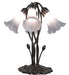 Meyda Lighting Lighting 16" High Gray Tiffany Pond Lily 5 Light Table Lamp