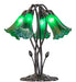 Meyda Lighting Lighting 16" High Green Tiffany Pond Lily 5 Light Table Lamp