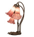 Meyda Lighting Lighting 16" High Lavender Pond Lily Tiffany Pond Lily 3 Light Accent Lamp