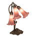 Meyda Lighting Lighting 16" High Lavender Pond Lily Tiffany Pond Lily 3 Light Accent Lamp