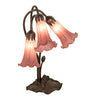 Meyda Lighting Lighting 16" High Lavender Pond Lily Tiffany Pond Lily 3 Light Accent Lamp