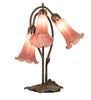 Meyda Lighting Lighting 16" High Lavender Pond Lily Tiffany Pond Lily 3 Light Accent Lamp