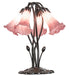 Meyda Lighting Lighting 16" High Lavender Tiffany Pond Lily 5 Light Table Lamp