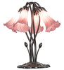 Meyda Lighting Lighting 16" High Lavender Tiffany Pond Lily 5 Light Table Lamp
