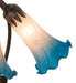 Meyda Lighting Lighting 16" High Pink/Blue Tiffany Pond Lily 3 Light Accent Lamp
