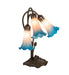 Meyda Lighting Lighting 16" High Pink/Blue Tiffany Pond Lily 3 Light Accent Lamp