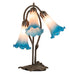 Meyda Lighting Lighting 16" High Pink/Blue Tiffany Pond Lily 3 Light Accent Lamp