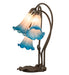 Meyda Lighting Lighting 16" High Pink/Blue Tiffany Pond Lily 3 Light Accent Lamp