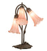 Meyda Lighting Lighting 16" High Pink Tiffany Pond Lily 3 Light Accent Lamp