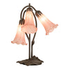Meyda Lighting Lighting 16" High Pink Tiffany Pond Lily 3 Light Accent Lamp