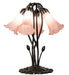 Meyda Lighting Lighting 16" High Pink Tiffany Pond Lily 5 Light Table Lamp