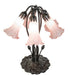 Meyda Lighting Lighting 16" High Pink Tiffany Pond Lily 5 Light Table Lamp