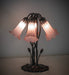 Meyda Lighting Lighting 16" High Pink Tiffany Pond Lily 5 Light Table Lamp