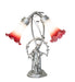 Meyda Lighting Lighting 16" High Pink/White Tiffany Pond Lily 2 Light Trellis Girl Accent Lamp