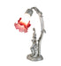 Meyda Lighting Lighting 16" High Pink/White Tiffany Pond Lily 2 Light Trellis Girl Accent Lamp