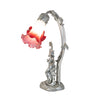 Meyda Lighting Lighting 16" High Pink/White Tiffany Pond Lily 2 Light Trellis Girl Accent Lamp