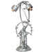 Meyda Lighting Lighting 16" High Pink/White Tiffany Pond Lily 2 Light Trellis Girl Accent Lamp