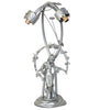 Meyda Lighting Lighting 16" High Pink/White Tiffany Pond Lily 2 Light Trellis Girl Accent Lamp