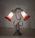 Meyda Lighting Lighting 16" High Pink/White Tiffany Pond Lily 2 Light Trellis Girl Accent Lamp
