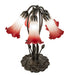Meyda Lighting Lighting 16" High Pink/White Tiffany Pond Lily 5 Light Table Lamp