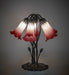 Meyda Lighting Lighting 16" High Pink/White Tiffany Pond Lily 5 Light Table Lamp