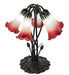 Meyda Lighting Lighting 16" High Red/Seafoam Tiffany Pond Lily 5 Light Table Lamp