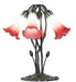 Meyda Lighting Lighting 16" High Red/Seafoam Tiffany Pond Lily 5 Light Table Lamp