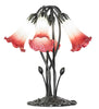Meyda Lighting Lighting 16" High Red/Seafoam Tiffany Pond Lily 5 Light Table Lamp