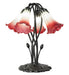Meyda Lighting Lighting 16" High Red/Seafoam Tiffany Pond Lily 5 Light Table Lamp