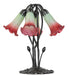Meyda Lighting Lighting 16" High Red/Seafoam Tiffany Pond Lily 5 Light Table Lamp