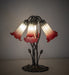 Meyda Lighting Lighting 16" High Red/Seafoam Tiffany Pond Lily 5 Light Table Lamp
