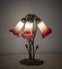 Meyda Lighting Lighting 16" High Red/Seafoam Tiffany Pond Lily 5 Light Table Lamp
